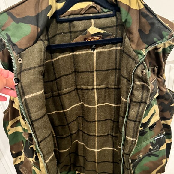 Renegader Sportswear Men's Multiple Pocket Water Resistant Camo Fleece Vest XL - Picture 12 of 14